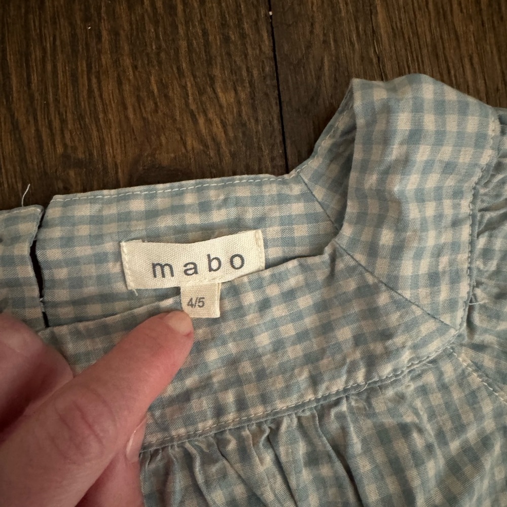 Mabo light green gingham blouse 4/5 - Picture 2 of 4